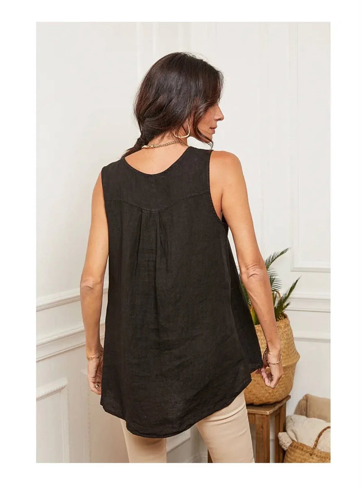 Linen Tank Top Made in Italy - LUXAMORE
