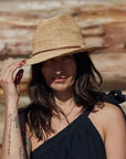 Alemais Sustainable Florence-Shirt close up worn by model LUXAMORE