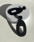 Woman Wearing Mingled Soko Large Matte Black Statement Earrings - Earings LUXAMORE