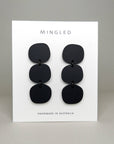 Mingled Statement Earrings - Black Triple Stack