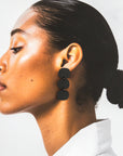 Mingled Statement Earrings - Black Triple Stack