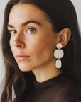Mingled Statement Earrings - Ivory Beige Petra