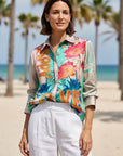 Miss Goodlife Love Palace blouse featuring one of a kind print. LUXAMORE