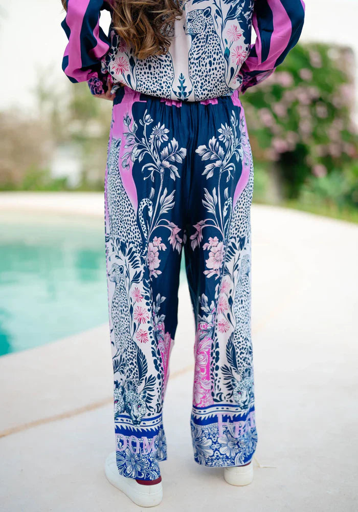 Miss Goodlife Freedom Pants Made in Italy worn by model in natural setting LUXAMORE 