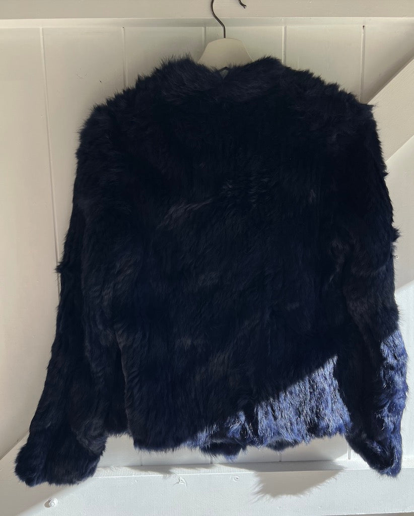 Mode &amp; Affaire Cascade Fur Jacket In Ink - LUXAMORE -JACKET-Mode &amp; Affaire Cascade Fur Jacket The Mode &amp; Affaire Cascade Rabbit Fur Jacket is a sustainable and ethically crafted winter staple Shop Mode &amp; Affaire Fur