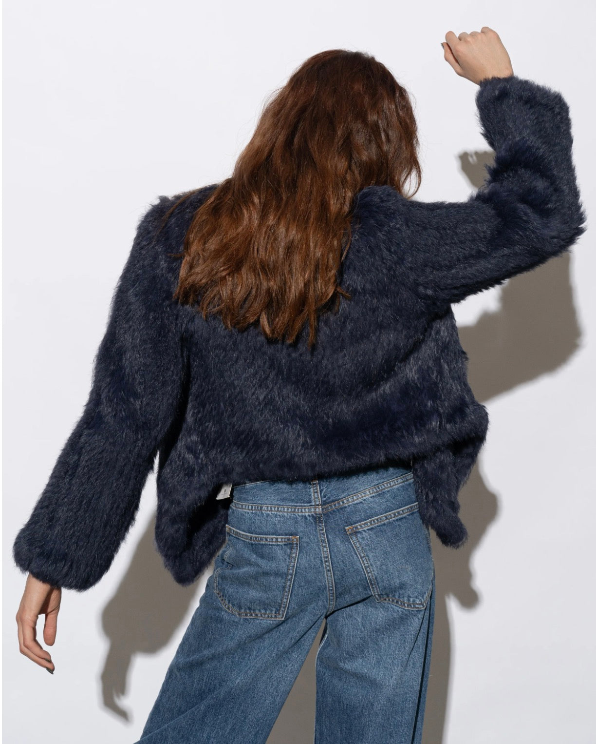 Mode &amp; Affaire Cascade Fur Jacket In Ink - LUXAMORE -JACKET-Mode &amp; Affaire Cascade Fur Jacket The Mode &amp; Affaire Cascade Rabbit Fur Jacket is a sustainable and ethically crafted winter staple Shop Mode &amp; Affaire Fur