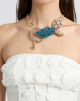 Orna Curio Vintage Bespoke Lagoon Leaf Statement Necklace - LUXAMORE -necklace-One of a Kind – Hand-crafted Necklace This exquisite necklace is a unique blend of vintage and modern elements, hand-crafted in Perth, WA. A symbol of the impeccable beauty and craftsmanship of Orna Curio Jewellery. Measurements: 60cm Adjustable Materials: Vintage Elements with Vintage Gold Plated Alloy