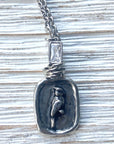 Cardinal necklace Memorial jewelry bird lover gift: Gold / 18” LUXAMORE  