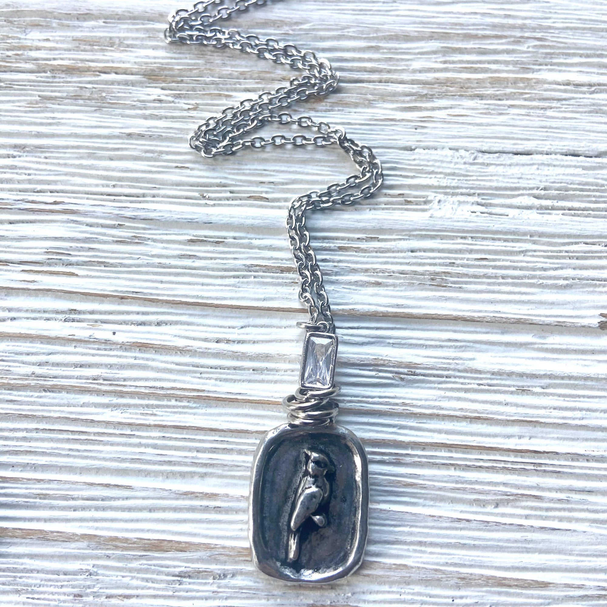 Cardinal necklace Memorial jewelry bird lover gift: Gold / 18” LUXAMORE  