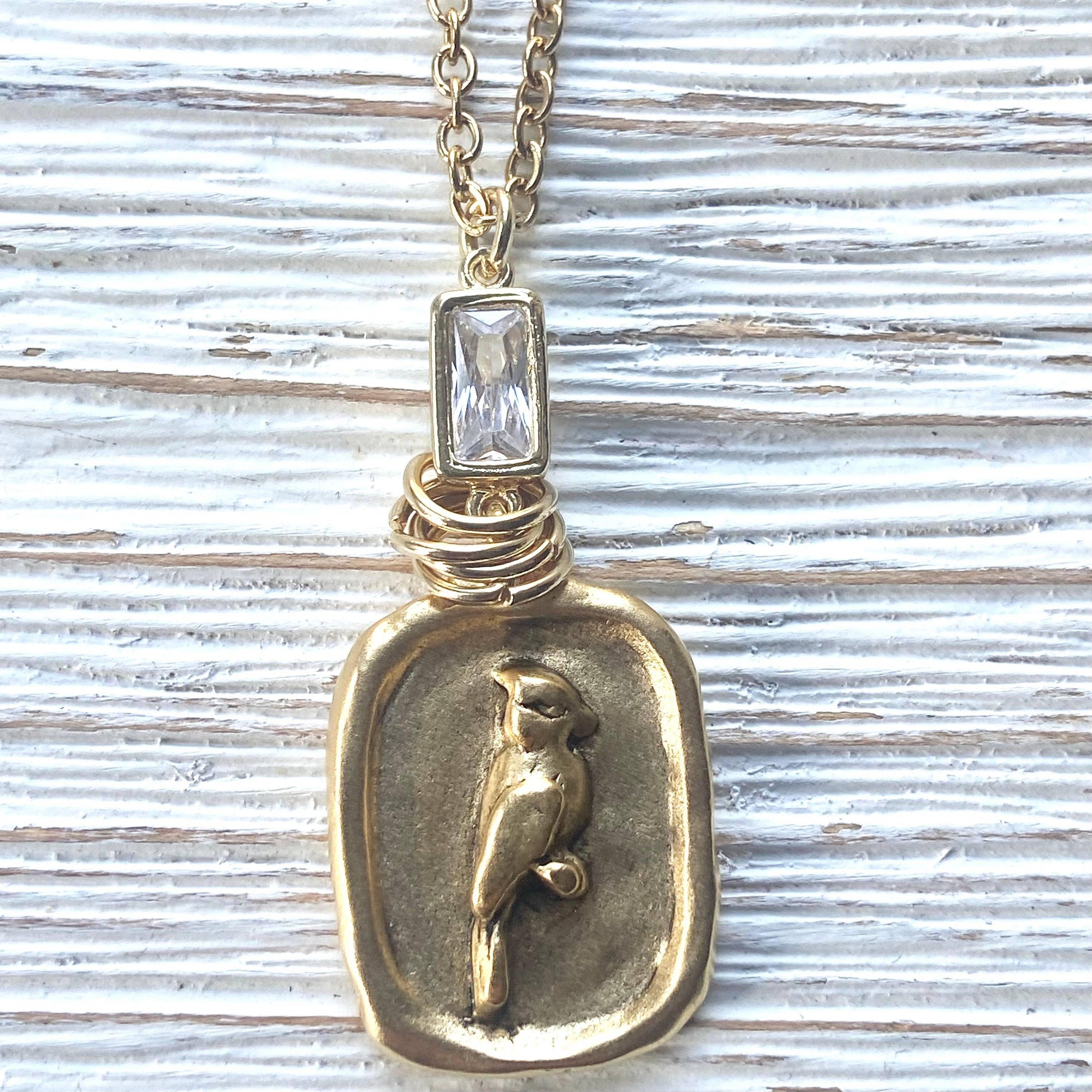 Cardinal necklace Memorial jewelry bird lover gift: Gold / 18” LUXAMORE  
