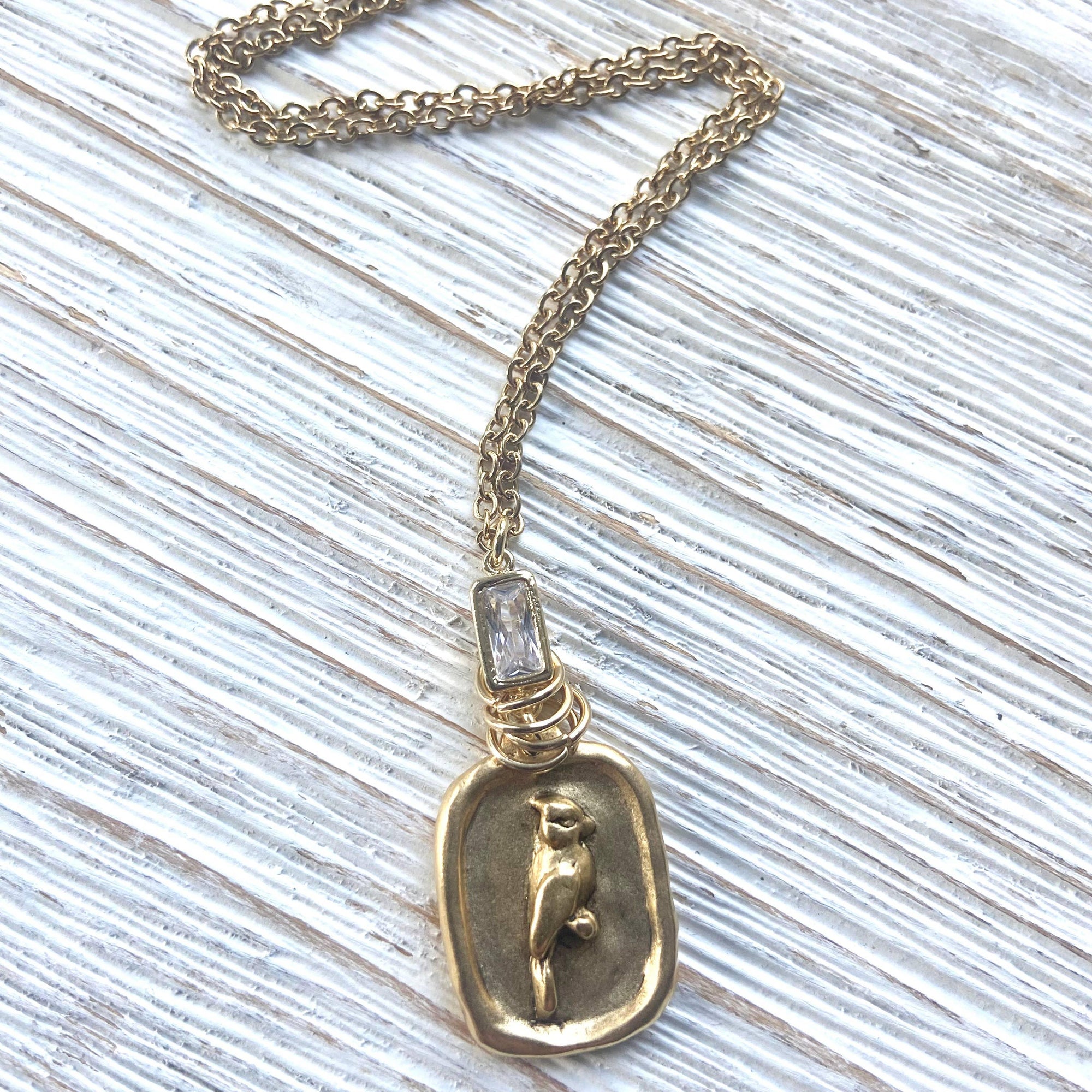 Cardinal necklace Memorial jewelry bird lover gift: Gold / 18” LUXAMORE  