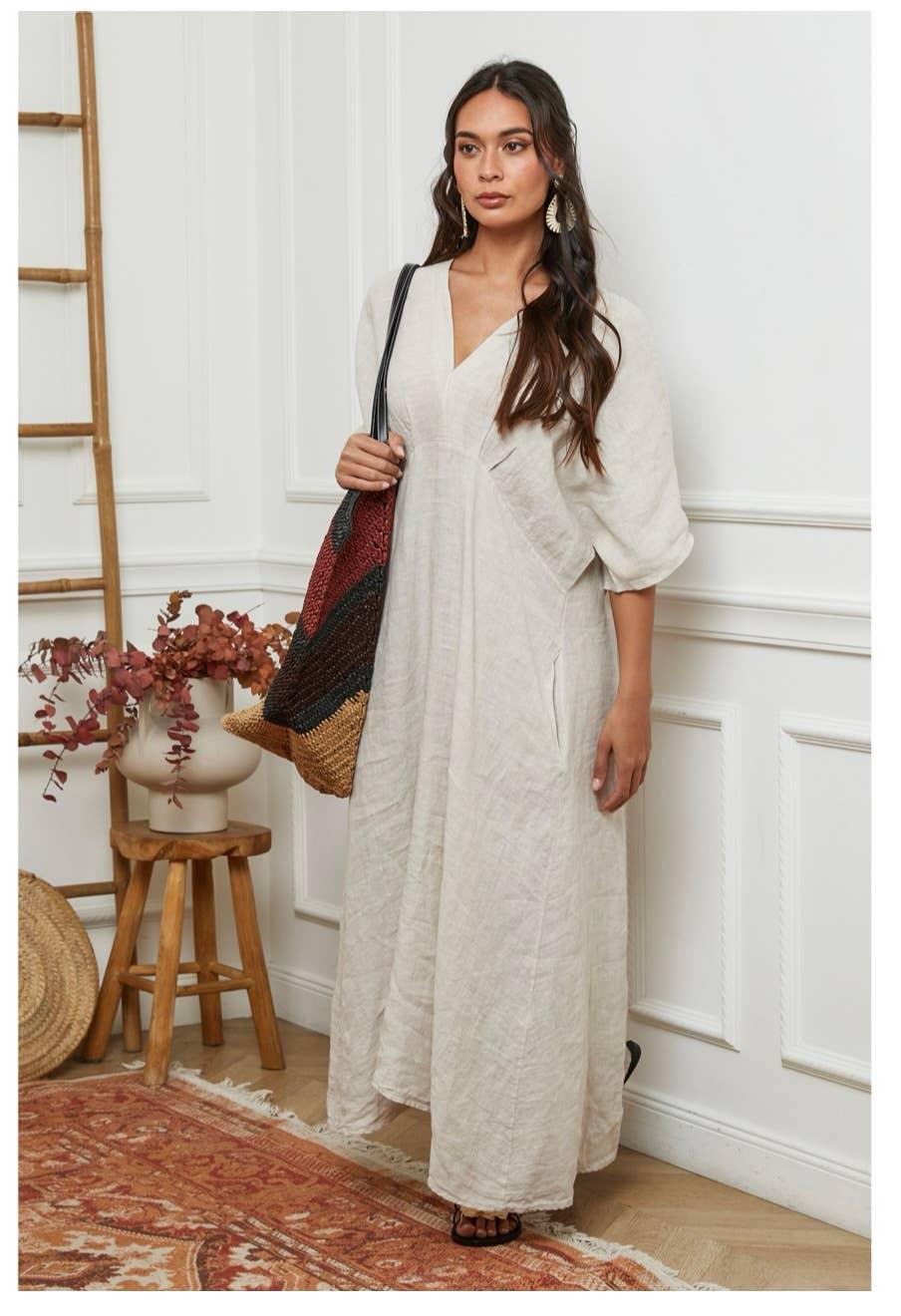 linen lux dress Maxi Made in Italy Charcoal Grey Color:custom color (please choose color from color chart) global-style_name-Sandrine Jacquard Midi Dress Is it ok to 10% Cotton