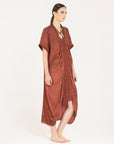 Sanctamuerte Dress worn by model in natural setting LUXAMORE 