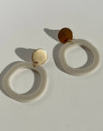 Mingled Charlie Ivory Beige Dangle Earrings