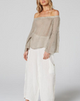 Woman Wearing Estilo Emporio Twiggy Off The Shoulder Top - Tops LUXAMORE