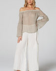 Woman Wearing Estilo Emporio Twiggy Off The Shoulder Top - Tops LUXAMORE