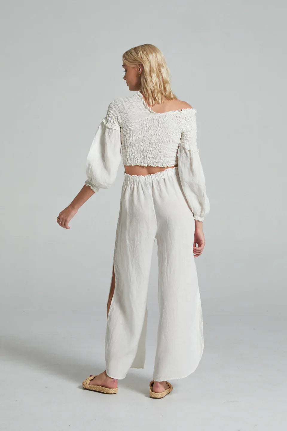 Estilo Emporio Gidget Top worn by model in natural setting LUXAMORE 