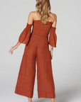 Woman Wearing Estilo Emporio Tropez Pant - Rust - Pants LUXAMORE